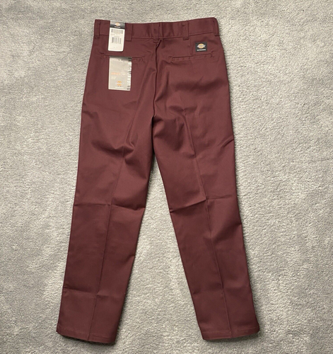 Dickies Skateboarding Chino Pants Mens 34x32 Burgundy Maroon Regular Fit Twill