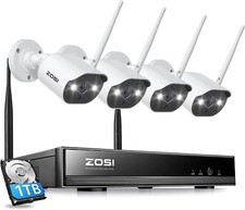 ZOSI 8CH NVR WIFI 3MP IP Security Camera System CCTV 1TB 100ft Night Vison