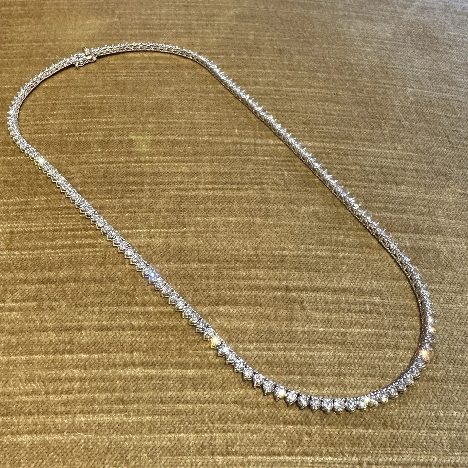 10.45 克拉钻石网球项链 18k 白金 16.5 英寸长 - HM2594RR