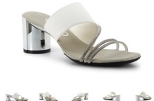 Onex Fetish White Elastic Slide Wedge Sandal Women's US sizes 5-11/NEW  