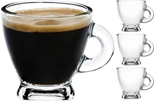 Espresso Cups 3.2 oz Small Demitasse Clear Glass Espresso Dr
