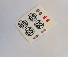 1/32 Strombecker Eldon slot car WATERSLIDE Decal Sheet #65 CHAPARRAL