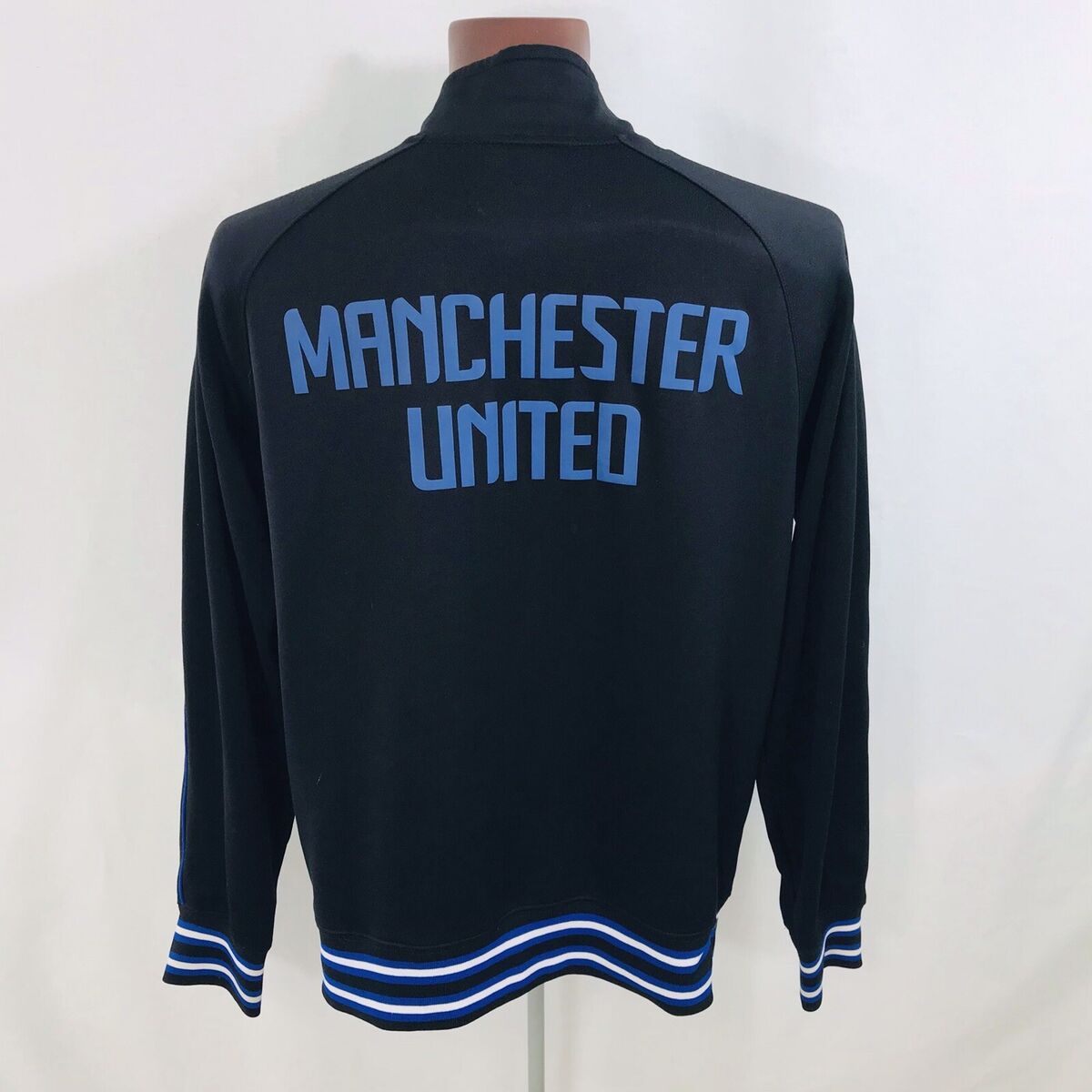 Nike Manchester United Men's Zip Up Jacket Soccer Sz M Black Nike Manchester United Men's Zip Up Jacket Soccer Sz M Black