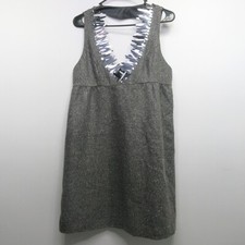 Anna Sui 20th Anniversary Tweed Boucl Dress Size Medium Metallic Silver Grey