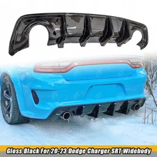 Widebody Only Glossy Black Rear Bumper Diffuser Lip For 2020-2023 Dodge Charger