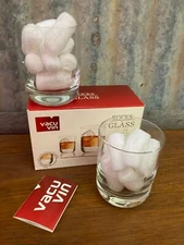Vacu Vin Rocks glass elegant shape heavy solid base Royal Leerdam 2 glasses box