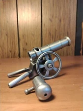 Mini Metal Firecracker Cannon Silver / Pewter  Color - Fun Dad Gift / Firework