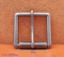 Heavy Duty Square Leathercraft End Bar Roller Belt Buckle Replacement Fits 40mm