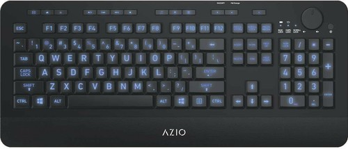 Azio new Vision Backlit Large Print Wireless Keyboard KB510W