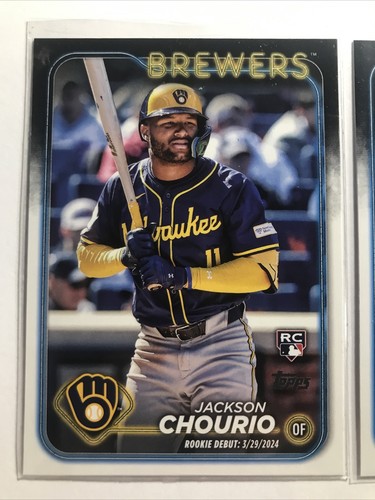Jackson Chourio (2) 2024 Topps Update #US155 & US240 ROOKIE RC CARDS BREWERS - Picture 2 of 3