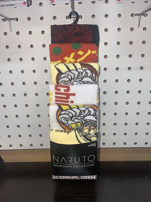 Naruto Shippuden Collection Casual Crew Socks 6 Pair sizes 8 - 12