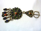 Ancienne fibule Argent/émail & corail
