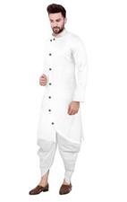 Indian Bollywood Classy Stylish Kurta For Man Dhoti Set in Cotton White Dhoti 