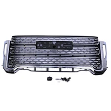 Front Bumper Grille Chrome For 2020-2023 GMC Sierra 2500HD 3500HD Denali