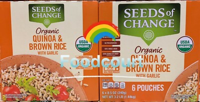 2 x Seeds of Change Organic Quinoa & Brown Rice with Garlic 6ct 51oz Each = 12ct