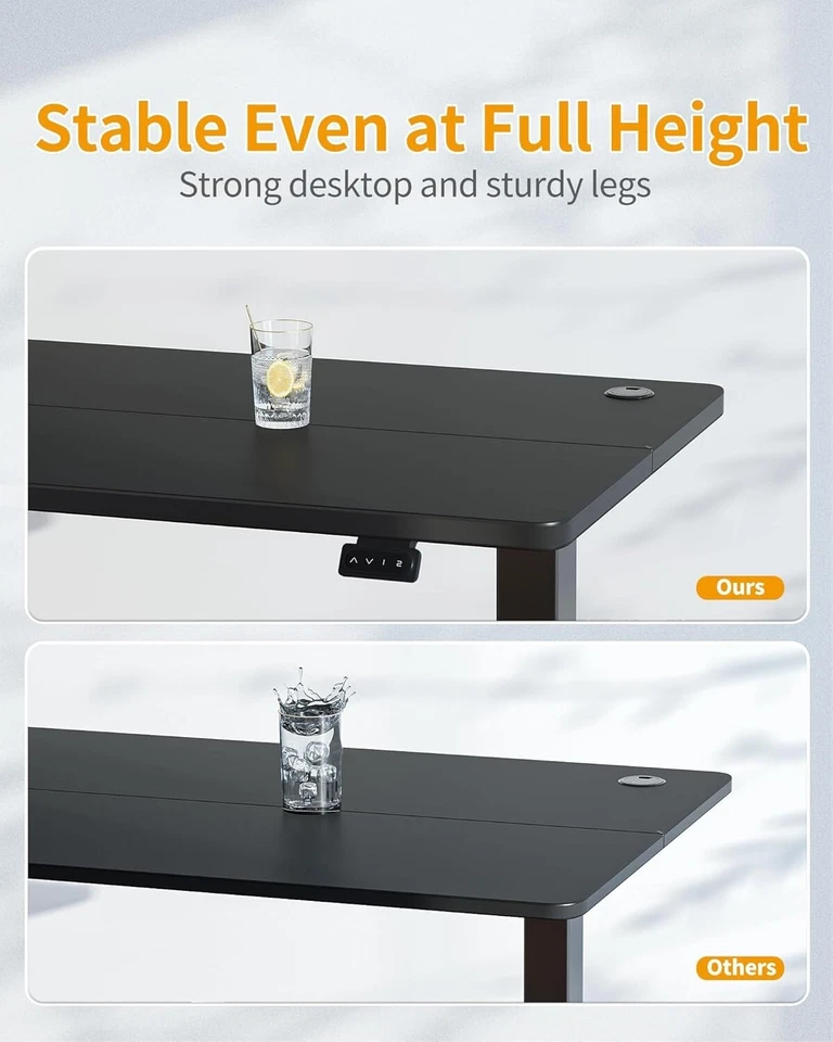 Schreibtisch Höhenverstellbar Elektrisch 100 x 60 cm Stehpult aus Stahl C154 - Bild 3 von 4