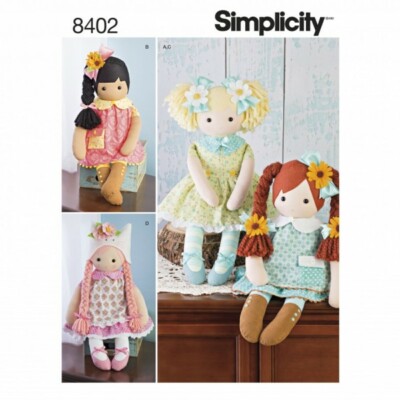 Simplicity Stofftier Puppenkleidung Elaine Heigl Kleid Schnittmuster 8402