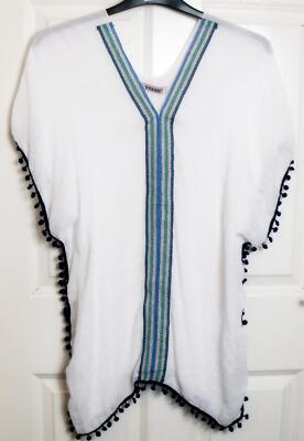NEU YOU & ME PARIS   WEISSES BOMMEL-TOP AUS VISKOSE-MISCHUNG   GRÖSSE 10/12 # 1090*