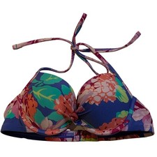 Aerie Padded Push Up Bikini Top Colorful Flowers Size 34A