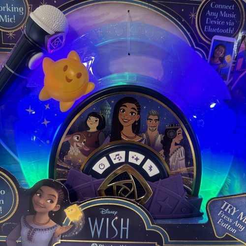 Disney WISH Sing-Along Kids Boombox Bluetooth & Working Mic BRAND NEW - Picture 2 of 8