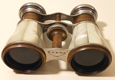 Antique Opera Glasses MOP Mother of Pearl Brass Theatre Binoculars Gilded ROBRA