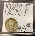1924 S Mercury Silver Dime F! ENN Coins