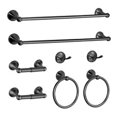 8 Pieces Bathroom Hardware Set Brushed Nickel Adjustable Expandable Towel Bar...