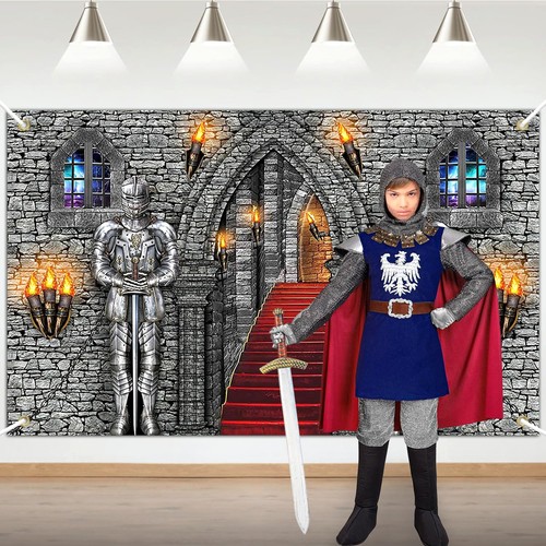Medieval Knight Castle Backdrop – 6Ft ×4Ft Vinyl Banner for Renaissance, Birt... - Picture 5 of 6