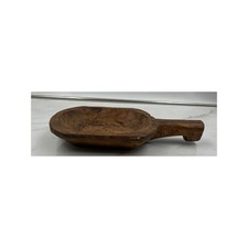 Vintage Hand Carved Wooden Dough Bowl Scoop Primitive Rustic Farmhouse Decor 10"