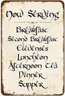 Vintage Lord of the Rings Meal Times Menu Tin Metal Signs Vintage Lord of the