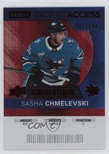 2021 Credentials 2020-21 Debut Ticket Access Red 61/199 Sasha Chmelevski #56 6o3