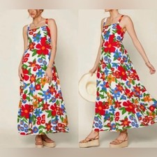 Skies Are Blue Size Small Floral Maxi Boutique Dress with Colorful Print