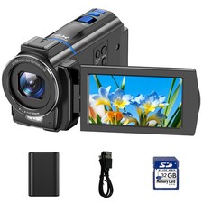 5K Video Camera Camcorder 48MP, IR Night Vision Cam Corder, 3.0" 270  Rotatio...