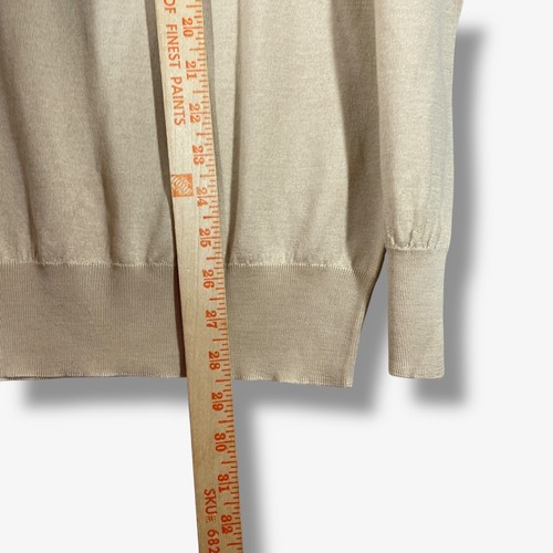 Brioni Knit Collared Sweater Mens 52 XL Beige Cashmere Silk Soft Quiet Luxury - Picture 7 of 8