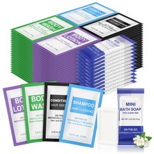 50 Pcs 5-IN-1 Hotel Soaps and Toiletries Bulk Set,5-Piece Set 0.35 oz each Pa...