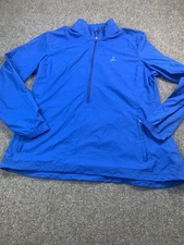Cutter & Buck Jacket Mens XL Blue Windbreaker 1/4 Zip Pockets Outdoor