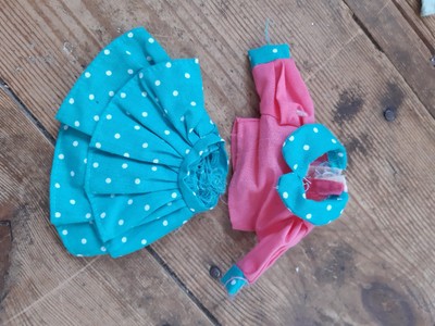 Vintage Barbie Sindy Gr. Rosa Türkis Polkadot Rock Top
