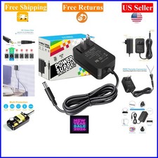 12V 2A Power Supply Adapter for LED Lights CCTV Monitors 24W Black