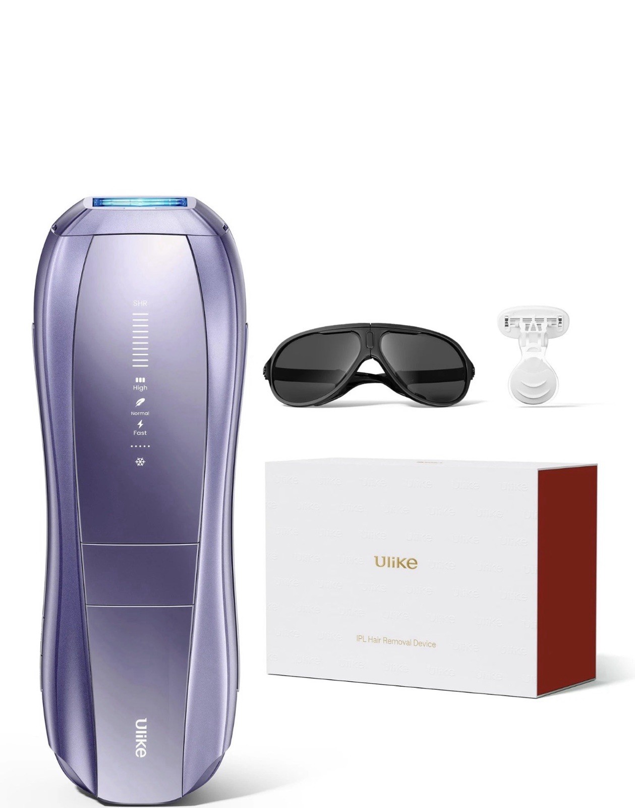 Ulike IPL Hair Removal Air 10  Device Purple with Sunglasses for Face & Body