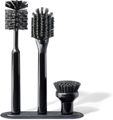 Ionic Brush Set, Magnetized to Stand Upright, Stainless Steel with Replaceable H