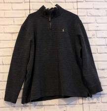 Polo Ralph Lauren Men  s Size XXL 1/4 Zip Sweater Pullover Black Horse Logo