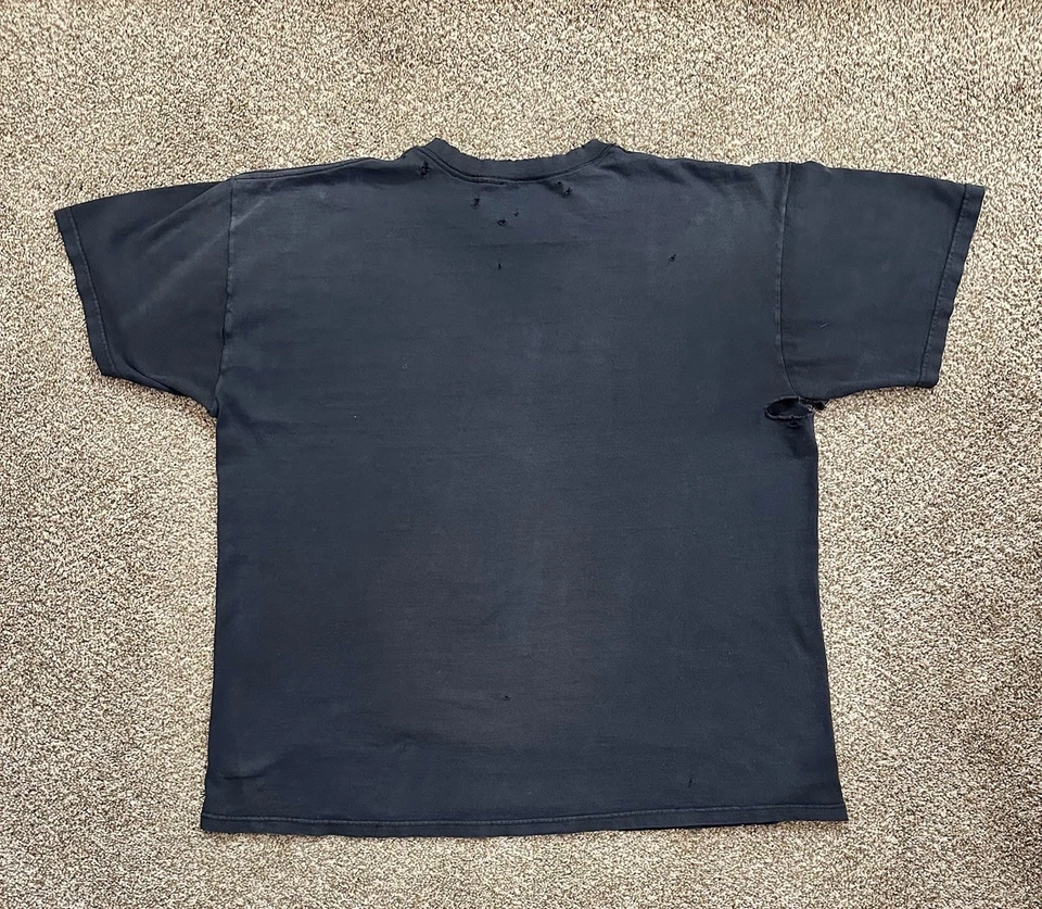 VTG Thin Distressed Thrashed T-Shirt XL Destroyed Black Grunge Holes Jack Daniel - Image 2 of 4