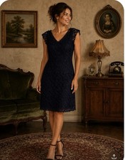 Julia Jordan Lace Cocktail Floral Crochet Overlay Feminine Wedding Guest Party