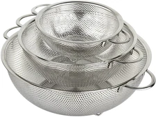 3-Piece Stainless Steel Mesh Micro-Perforated (1-Quart, 2.5-Quart and 4.5-Quart)