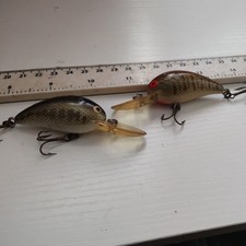2xSEÑUELOS DE PESCA DE MEJOR CALIDAD, VINTAGE, BOMBARDERO - MODELO A CRANKBAITS - LUCIO, BAJO, SALMÓN