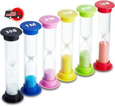 Sand Timer 6 Colors Hourglass Sandglass Sand Clock Timer, Pack of 6