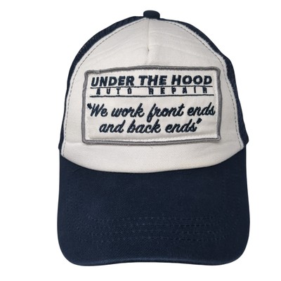 Under The Hood Auto Repair Trucker Hat Blue One Size Adjustable Mesh Back Spirit