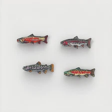 Trout Game Fish Patch Embroidered Cut out Iron on Sew on Lot 4