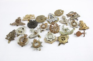 Mixed Military Cap Badges Inc KSLI Kings Own Musicians Wiltshire Regt Etc