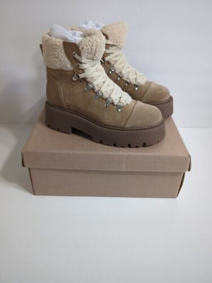 Steve Madden Reyen Platform Boot - Oatmeal Suede (US Women's 8.5) (REYE01S1)